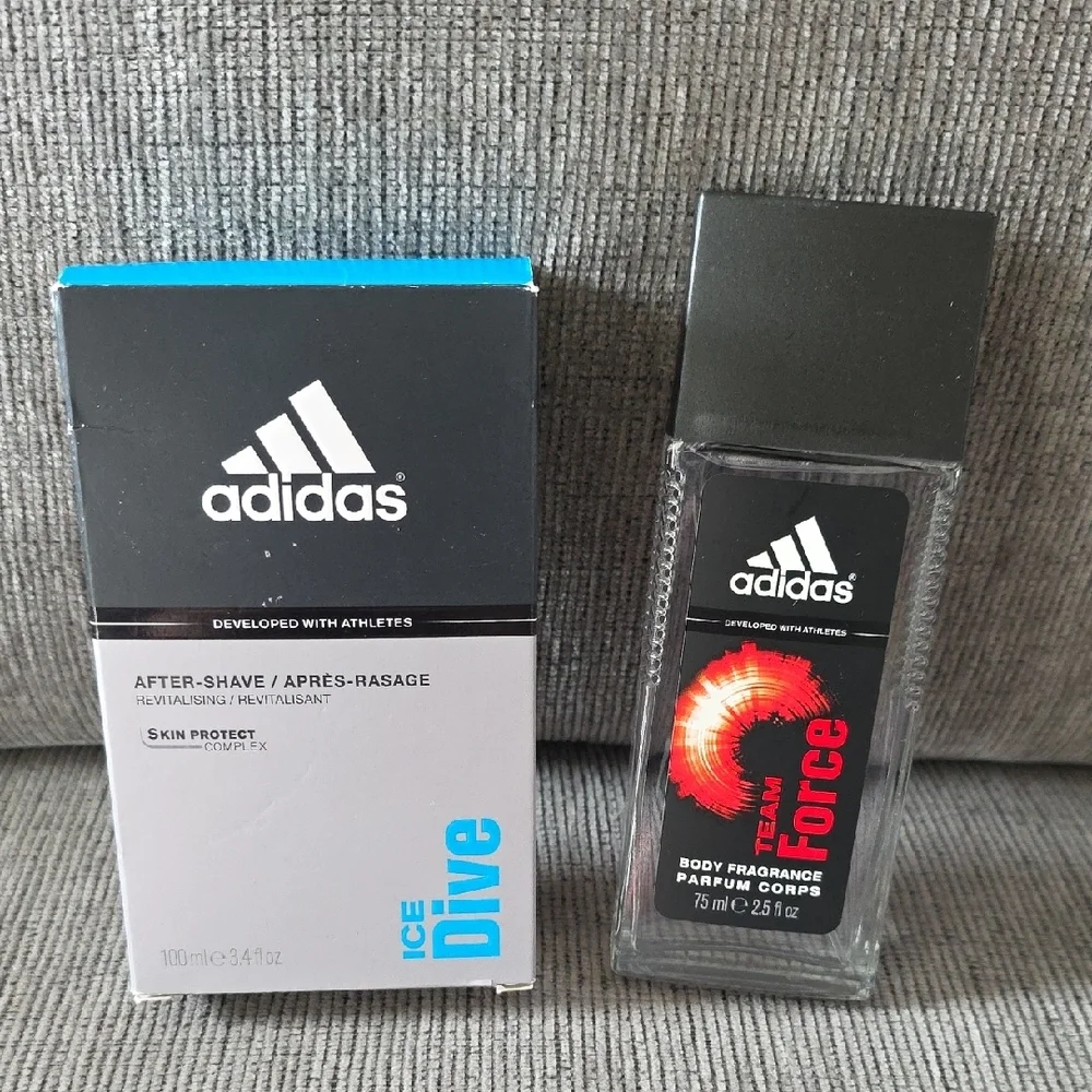 Adidas Ice‎ Dive After Shave and Team Force Body Fragrance Set, Both New.